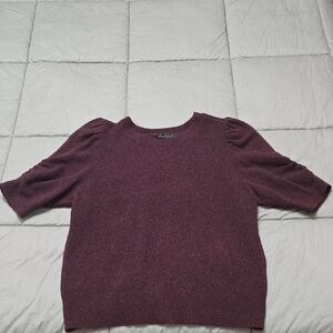 White House Black Market Burgundy Knit Top